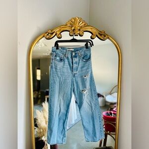 Levi ribcage ankle straight denim jeans size 27